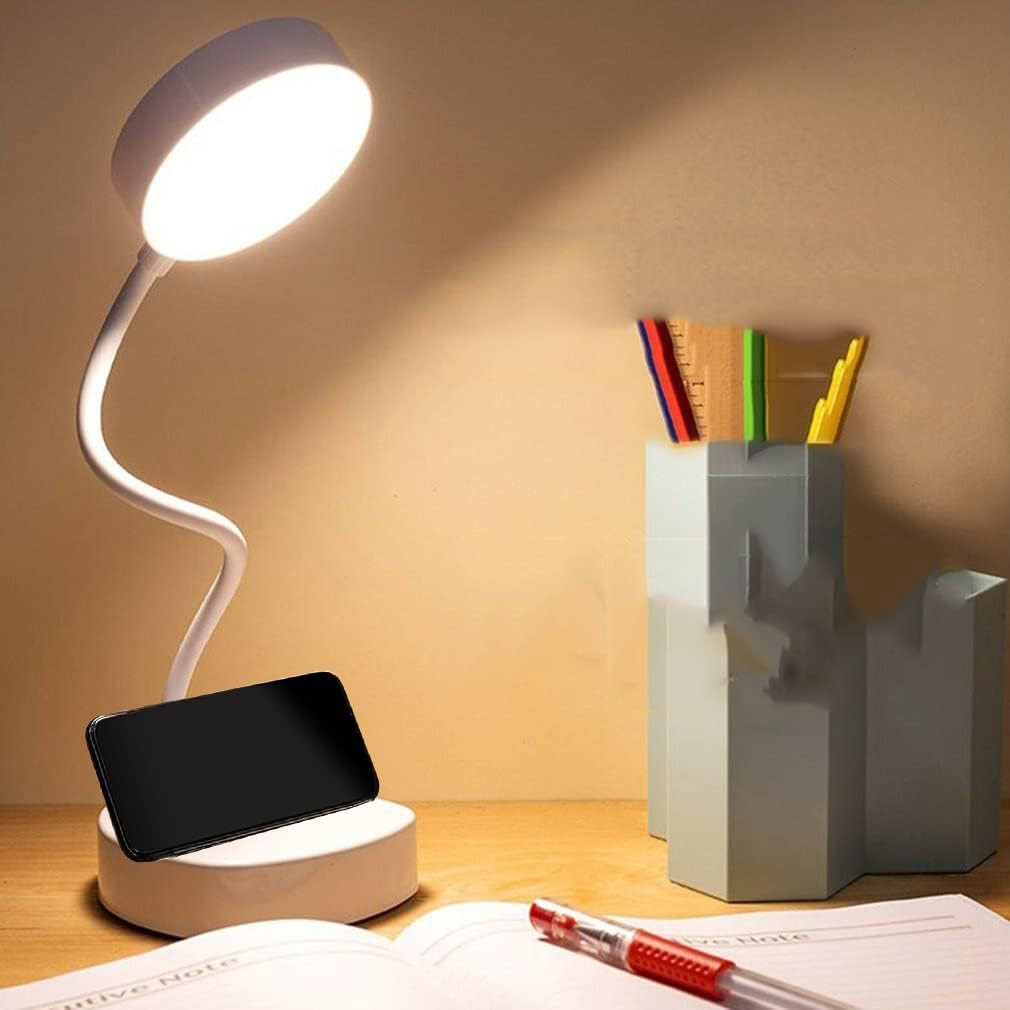 SaleOn 3 Light Color Warm LED Desk Lamp<6 Month Warranty> Rechargeable Study Lamp with USB Chargingwith Eye Care, Flexible Gooseneck & Touch Control Reading Study Table Lamp Dimmable