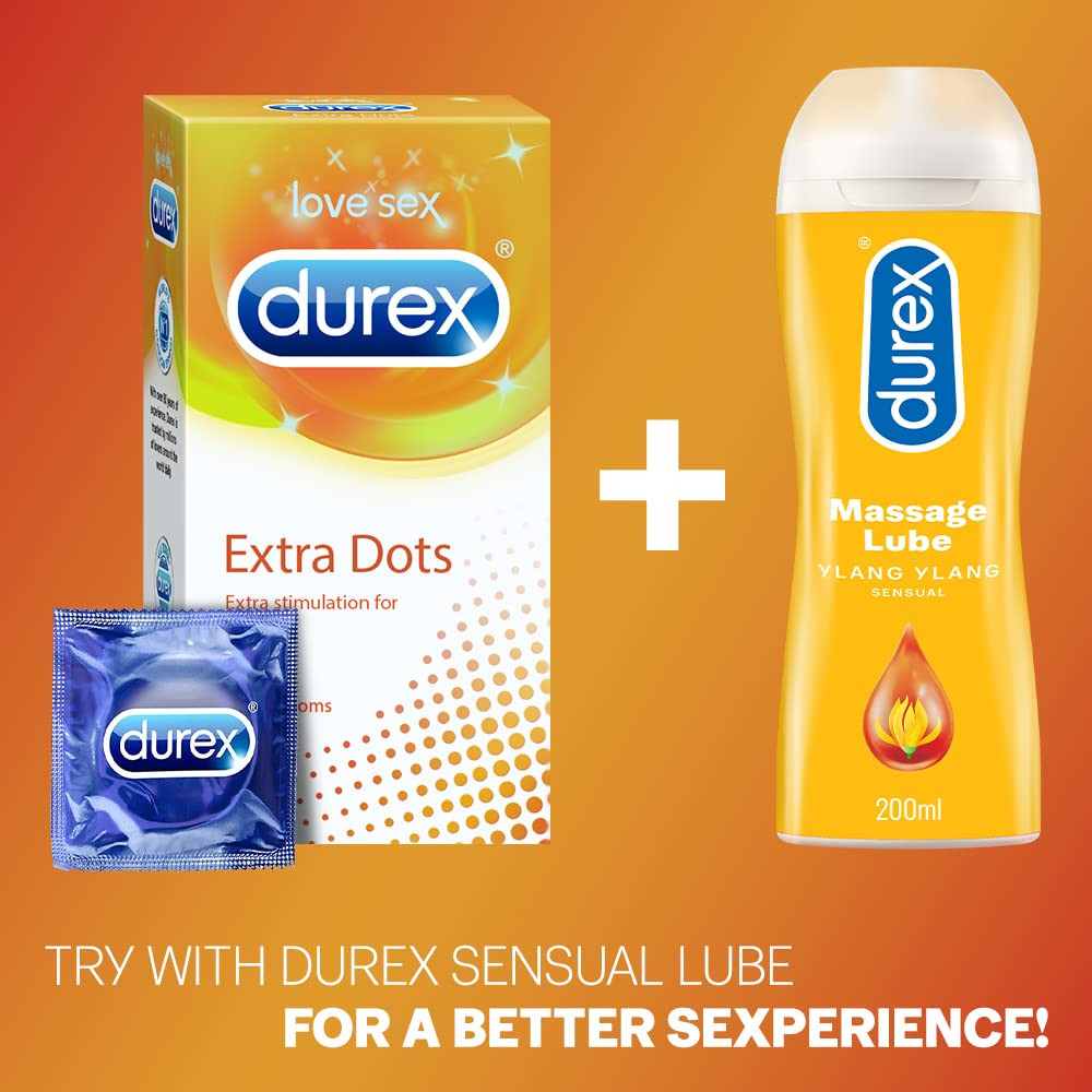 Durex Condoms, Extra Dots - 10 Count