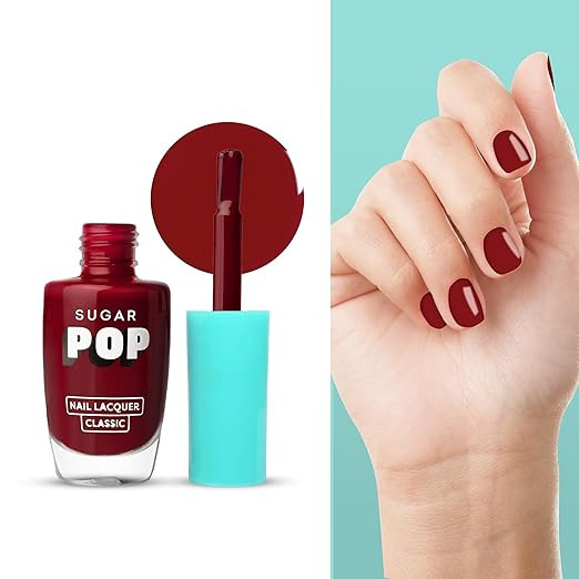 SUGAR POP Glossy Finish Nail Lacquer 15 Bold Please-10 Ml High Shine Long-Lasting Chip Resistant Quick Drying