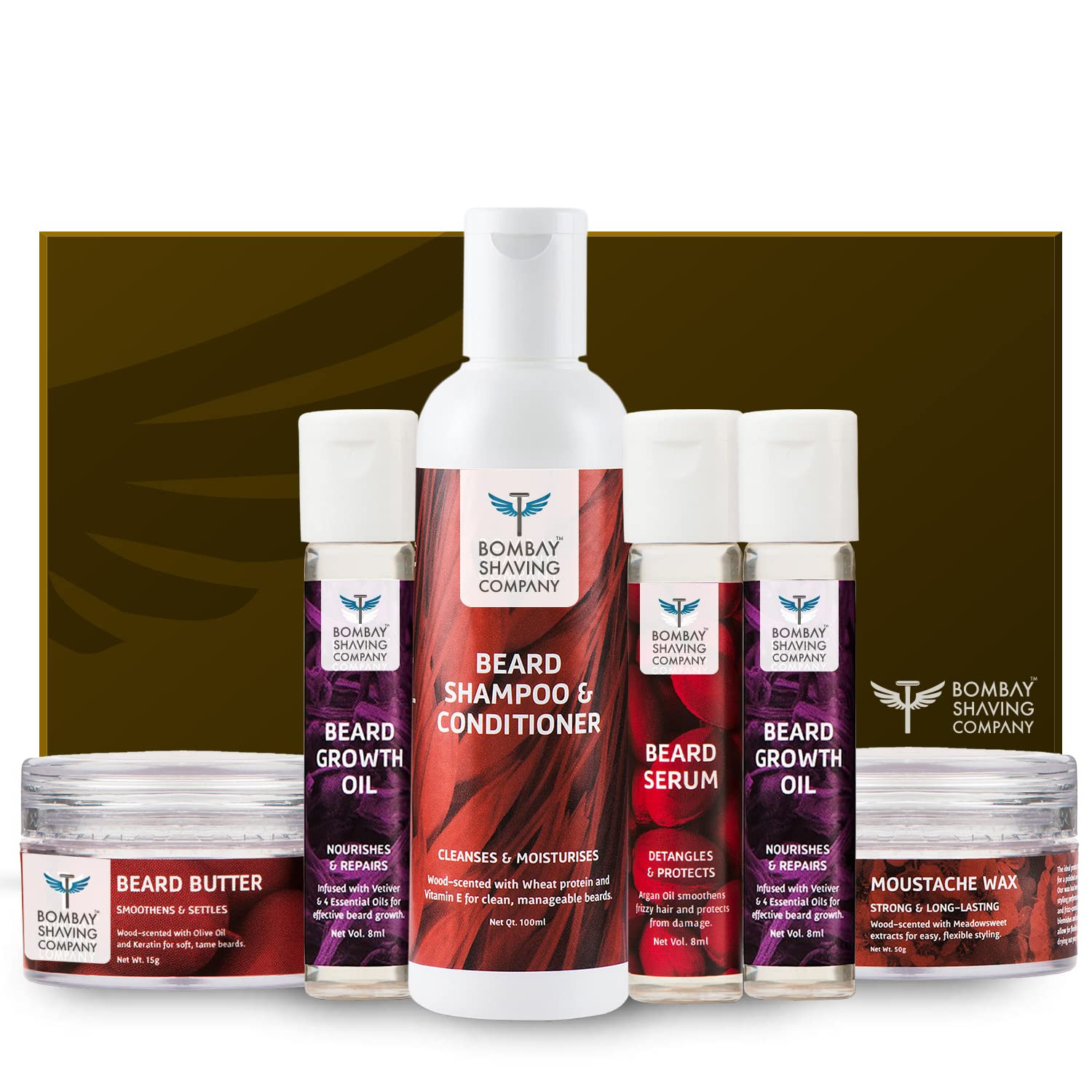 Bombay Shaving Company Beard Care Gift Hamper for Men | Gift Set for Men | Beard Grooming Kit for Men | Beard Care Kit for Men | Pack of 6