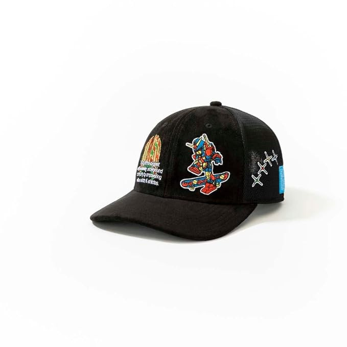 URBAN MONKEY Evolve 100% Super Suede Black Snapback Cap for Men & Women | Comfort and Style Sports Cap, Designed & Seeking The Perfect Fashion | One Size Fits Most