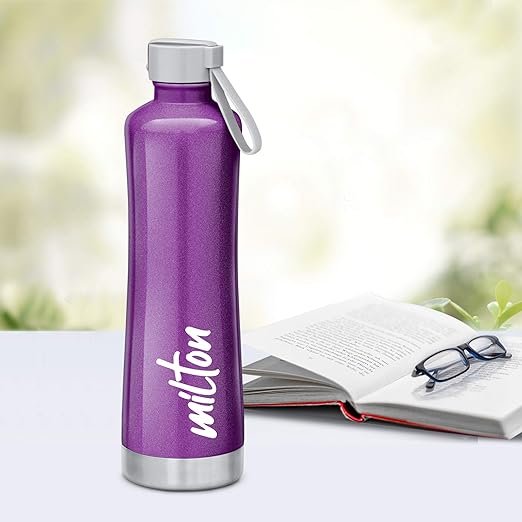 Milton New Tiara 900 Stainless Steel 24 Hours Hot and Cold Water Bottle, 750 ml, Purple