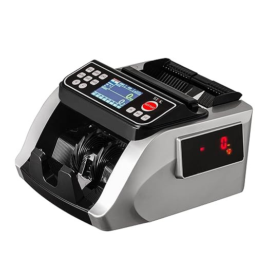 SToK (ST-VCM02) Fully Automatic Mix Note Value Counting Machine with Fake Note Detection Using Color Sensors + 3D Technology - Silver (1 Year Offsite Warranty)