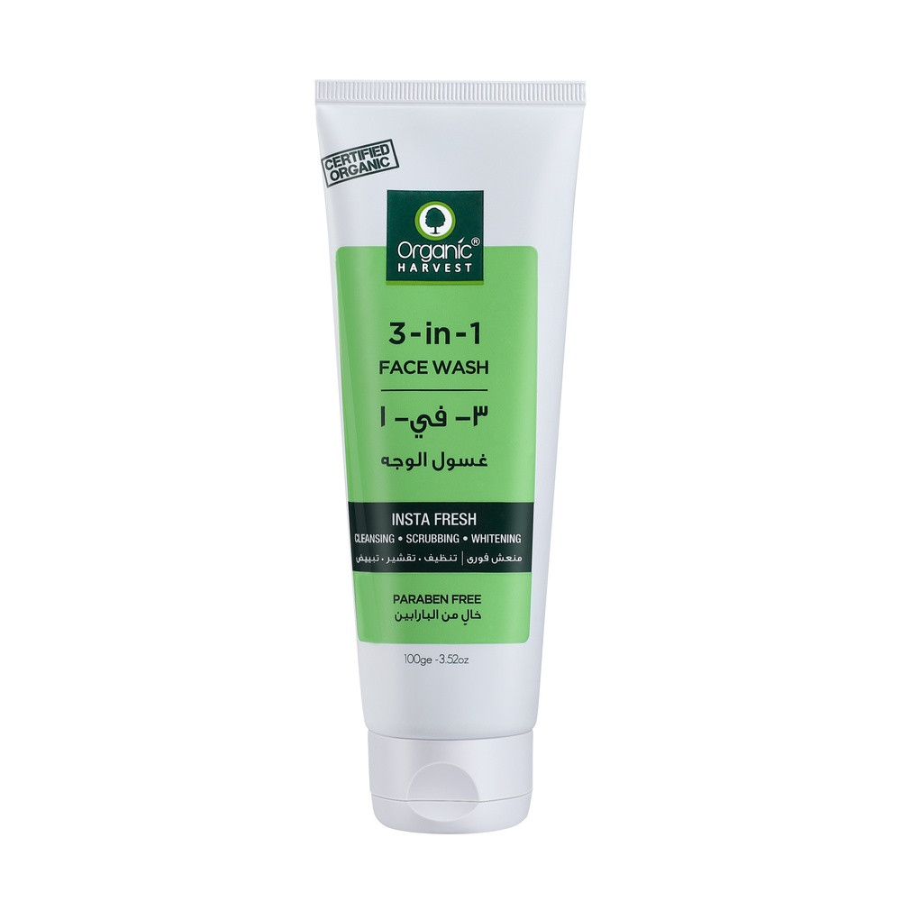 ORGANIC HARVEST – 3-IN-1 FACE WASH (100 GMS)