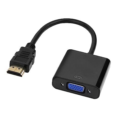 HDMI to VGA Adapter/Connector/Converter Cable 1080P (Male to Female) for Media Players, Xbox, Projector, Computer, Laptop, TV & More | Full HD Resolution | Compact Design | Black