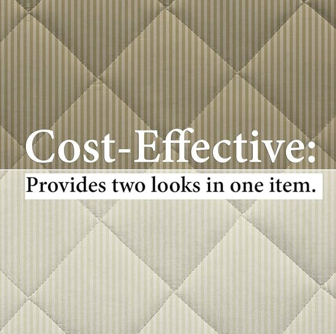 BSB HOME 220 GSM Microfiber Solid Satin Striped Comforter |Quit | Blanket Reversible Double Tone for Double Bed | Washable | Hypoallergenic Skin Friendly (90 x 100 Inch, Mouse & Beige)