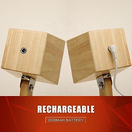 Artistic Gifts Wooden Dog Lamp for Study, Reading, Kids Room, Bedroom| Rechargeable Table Lamp Night Light for Kids Gift, Students| Adjustable, Dimmable, 360° Rotation| Cute Animal Desk Lamp. Natural