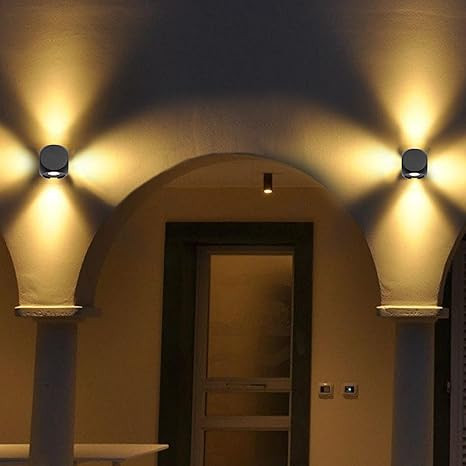 FERA Waterproof Aluminium Up Down Led Wall Lamp, 4 Ray, Multy Colour, Indoor/Outdoor Decorative Wall Sconce Light (4 Ray Color)