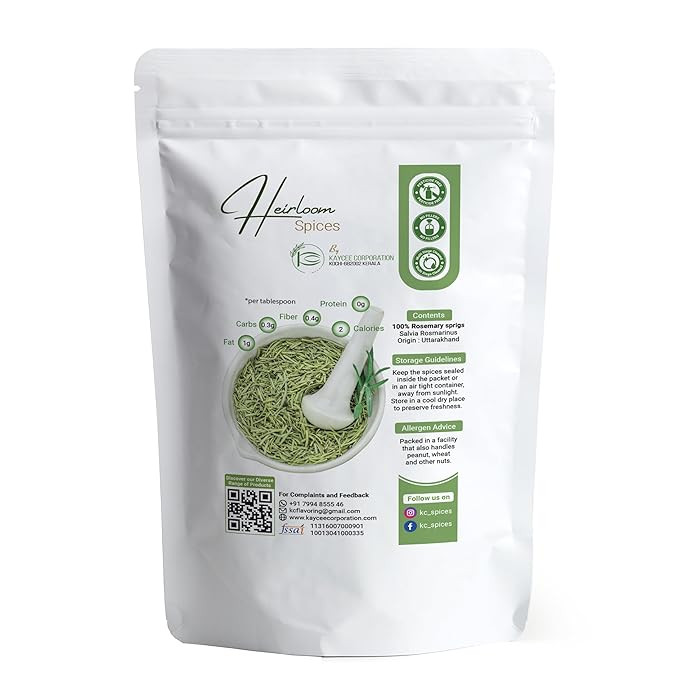 Heirloom Spices- 50 grams Whole Natural Dried Rosemary For Haircare and Cooking | Pesticide Free, No Added Colours | Best Natural Haircare | HEALTHY LIFE CHOICE