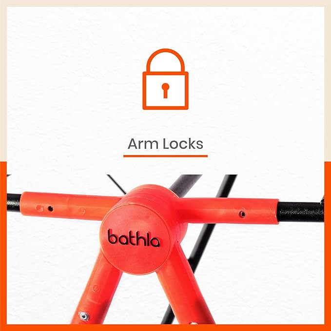 Bathla Mobidry Neo+ 2-Level Foldable Cloth Drying Stand for Home with Socks Holder (Black & Blue