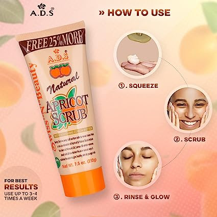 ADS Natural Apricot Scrub 212 gm