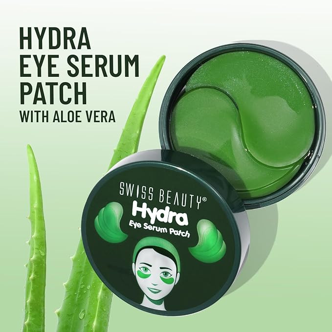 Swiss Beauty Hydra Anti Wrinkle Eye Serum Patch| Treats Dark Circles, Fine Lines And Wrinkles | Enriched With Collagen And Aloe Vera Extract | Shade- Aloevera, 60 Pcs|