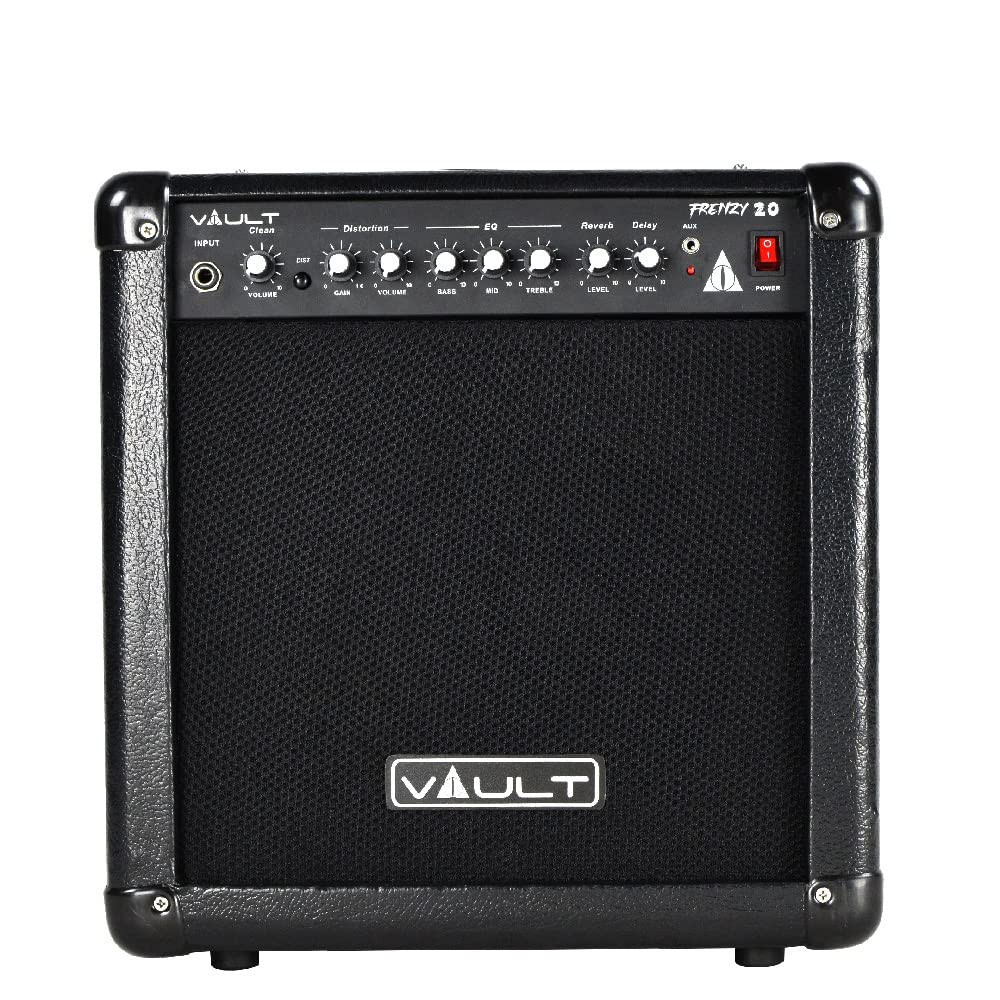 Vault Frenzy 40 Watt Guitar Combo Amplifier with Analog Distortion, Reverb & Delay All Playable Together