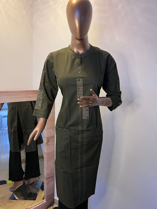 Green Poly Silk Sequined Kurta with Pant
