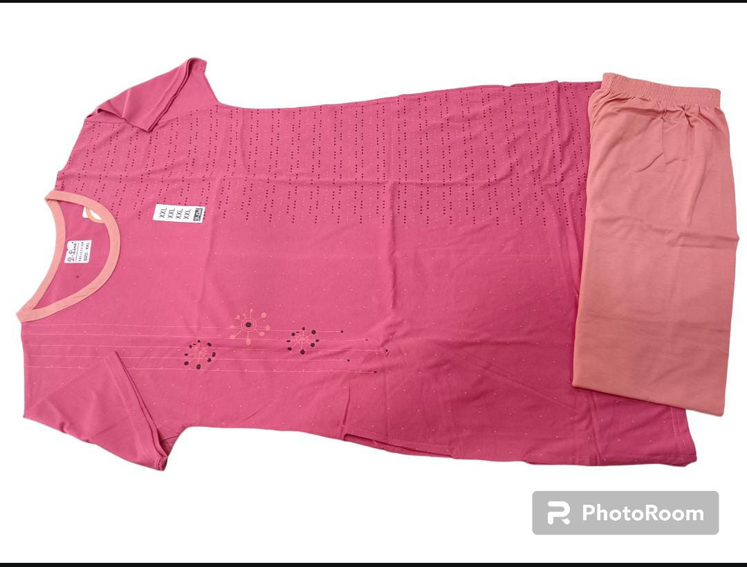 Women's Cotton Half Sleeve T Shirt and Pajama Pants Regular Fit NightSuit Top and Pyjama Set Ladies Night Dress/Night suit/Sleep wear