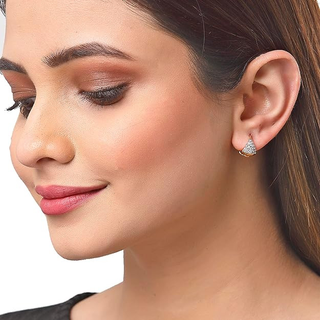 ZENEME Earring Gold Plated American Diamond Earrings Combo Of 8 Pairs Jewellery For Women & Girls