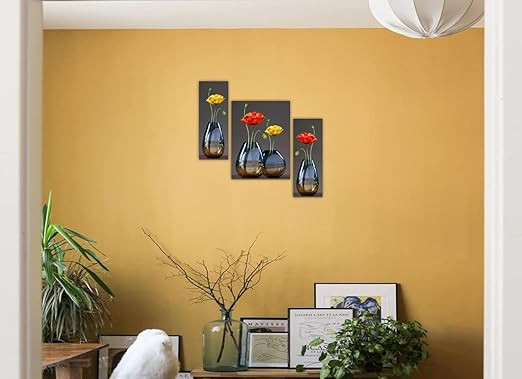 SAF paintings 6 mm MDF UV Textured Multi Effect Floral Paintings Frame (color1)