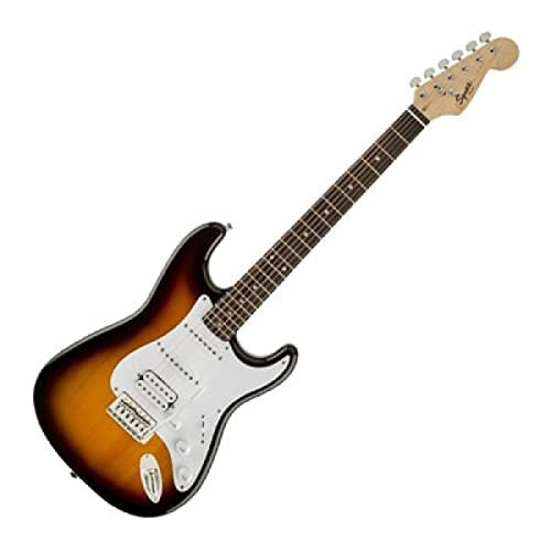 Fender Electric Guitar Squier Sonic Stratocaster 6-Strings Right-Handed, (H-S-S) (Brown Sunburst), With Sponge Bag, Tremolo Belt & Plectrums.