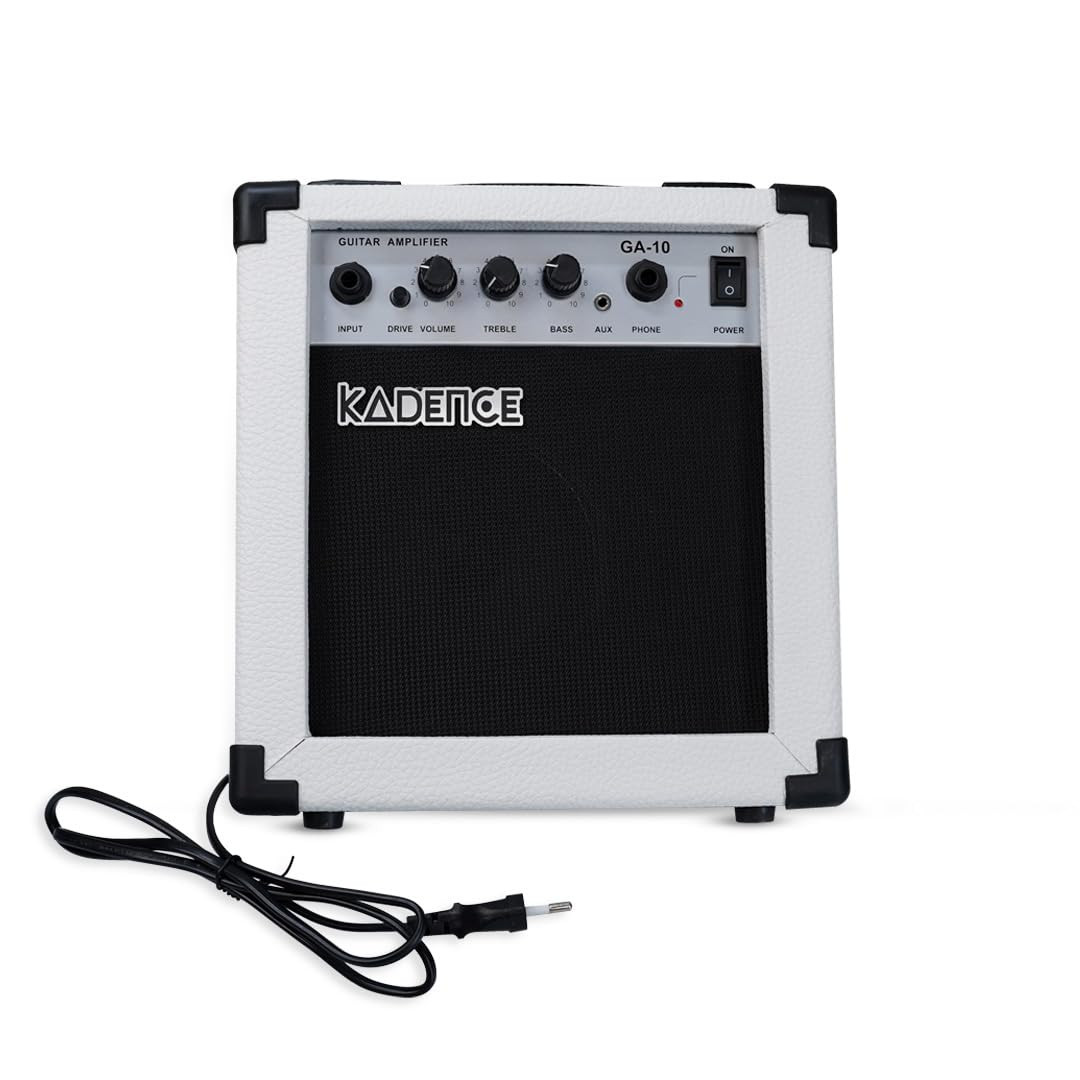 Kadence 10W Guitar Amplifier – Portable Electric Guitar Amp with Clean & Overdrive Modes, EQ Controls, and Aux Input