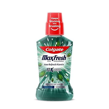 Colgate Plax Fresh Mint Mouthwash, 0% Alcohol - Pack of 500 ml