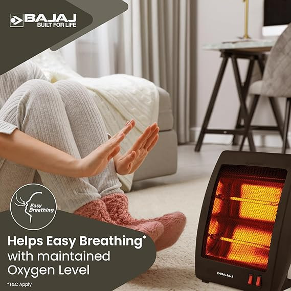 Bajaj Rh2C Room Heater 800 Watts, Black, (Pack Of 1)