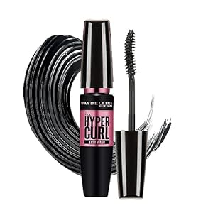 Maybelline New York Hypercurl Mascara, Maybelline New York Highly Pigmented Colour, Long-lasting, Washable, Black 9.2ml