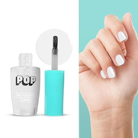 SUGAR POP Nail Lacquer 27 Crystal Clear (Clear) | Dries In 45 Seconds | Chip-Resistant | Glossy Finish | High Shine | Nail Polish For Women, 10 ml