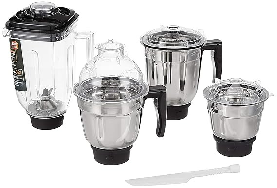 Havells Capture 500W 3 Jar Mixer Grinder, High Speed 21000 RPM Motor, 304 SS Blades, 5 Years Motor Warranty by Manufacturer with Overload Protector, 1.5 Ltr Bigger Size Blending Jar (Grey & Green)