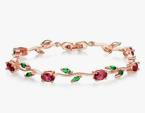 Crystal Leaf Design Sparkling Bracelet for Women/Girls