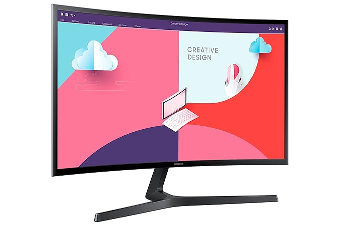 Samsung 24-Inch(59.8cm) FHD, 75 Hz, 1800R Curved 1,920 X 1,080 LED Monitor, VA Panel, Slim Design, AMD Freesync, Game Mode, Flicker Free, HDMI, Audio Port (LS24C366EAWXXL, Black)