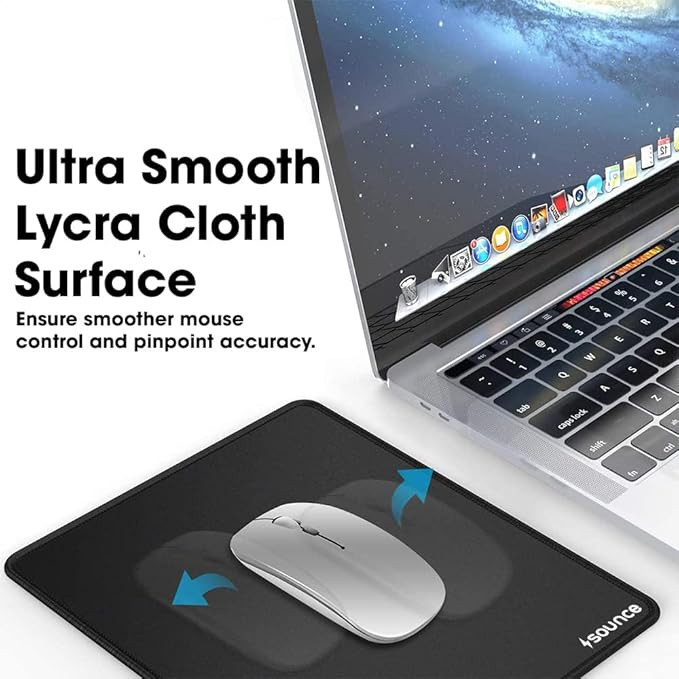 Sounce Mouse Pad with Superior Micro-Weave Cloth, Extended Desk Mousepad with Stitched Edges, Non-Slip Base, Water Resist Keyboard Pad for Gamer, Office & Home - 250mm x 210mm x 2mm