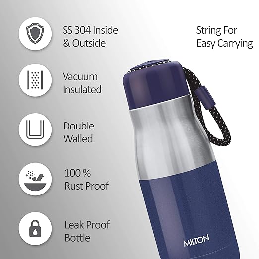 Milton Eminent 400 Thermosteel Water Bottle, 369 ml, Purple