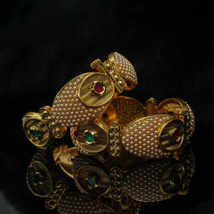 Beautiful and uniquely designed gold plated copper bangles