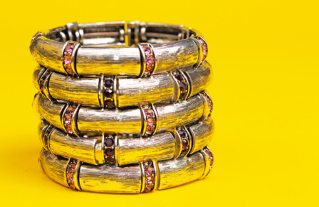 Beautiful design gold plated copper bangles 4pis set