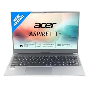 Acer Aspire Lite 13th Gen Intel Core i3-1305U Thin and Light Premium Laptop (Windows 11 Home/8 GB RAM/512GB SSD/36 WHR) AL15-53 with 39.62cm (15.6") Full HD Display, Metal Body, Steel Gray, 1.59 KG