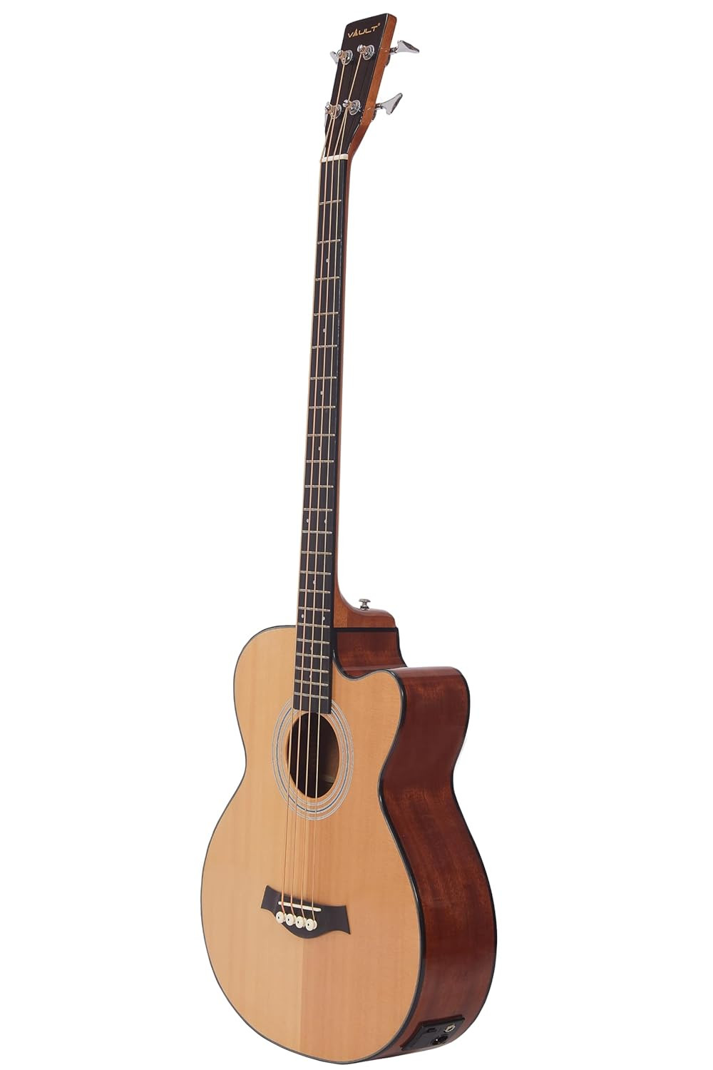 Vault EB40CE 4 String Solid Top Acoustic Electric Bass With EQ and Padded Gig-Bag