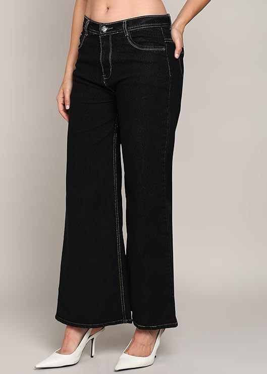 Nifty Women's Denim Wide Leg High Rise Jeans