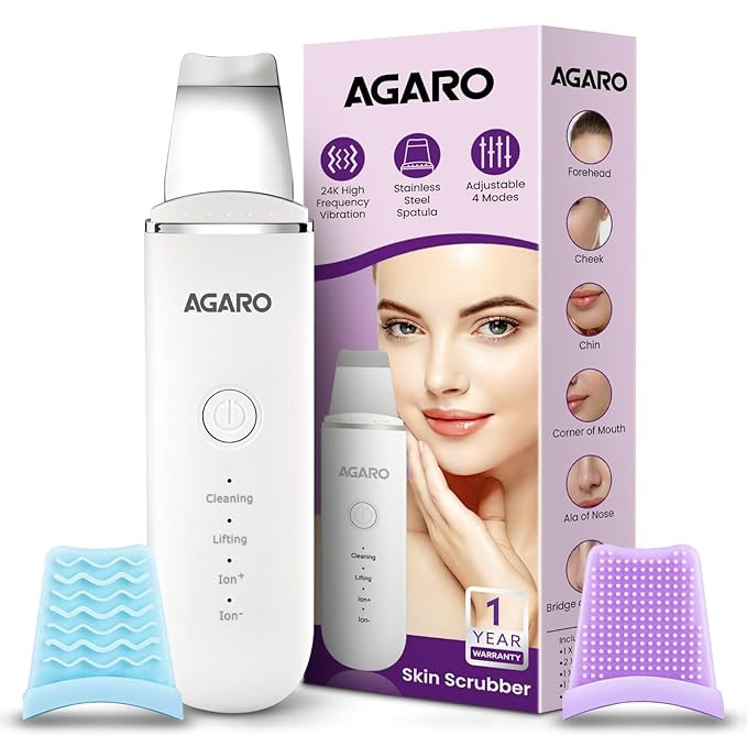 AGARO Ultrasonic Facial Skin Scrubber for Wet Skin, Blackheads Remover