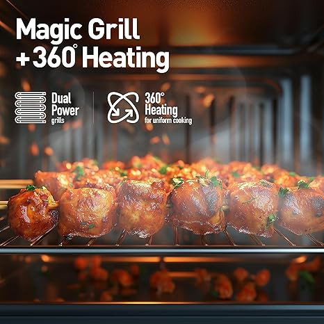 anasonic 23 L Convection Microwave Oven(NN-CT353BFDG,Black Mirror, 360° Heat Wrap, stainless steel cavity, Magic Grill)