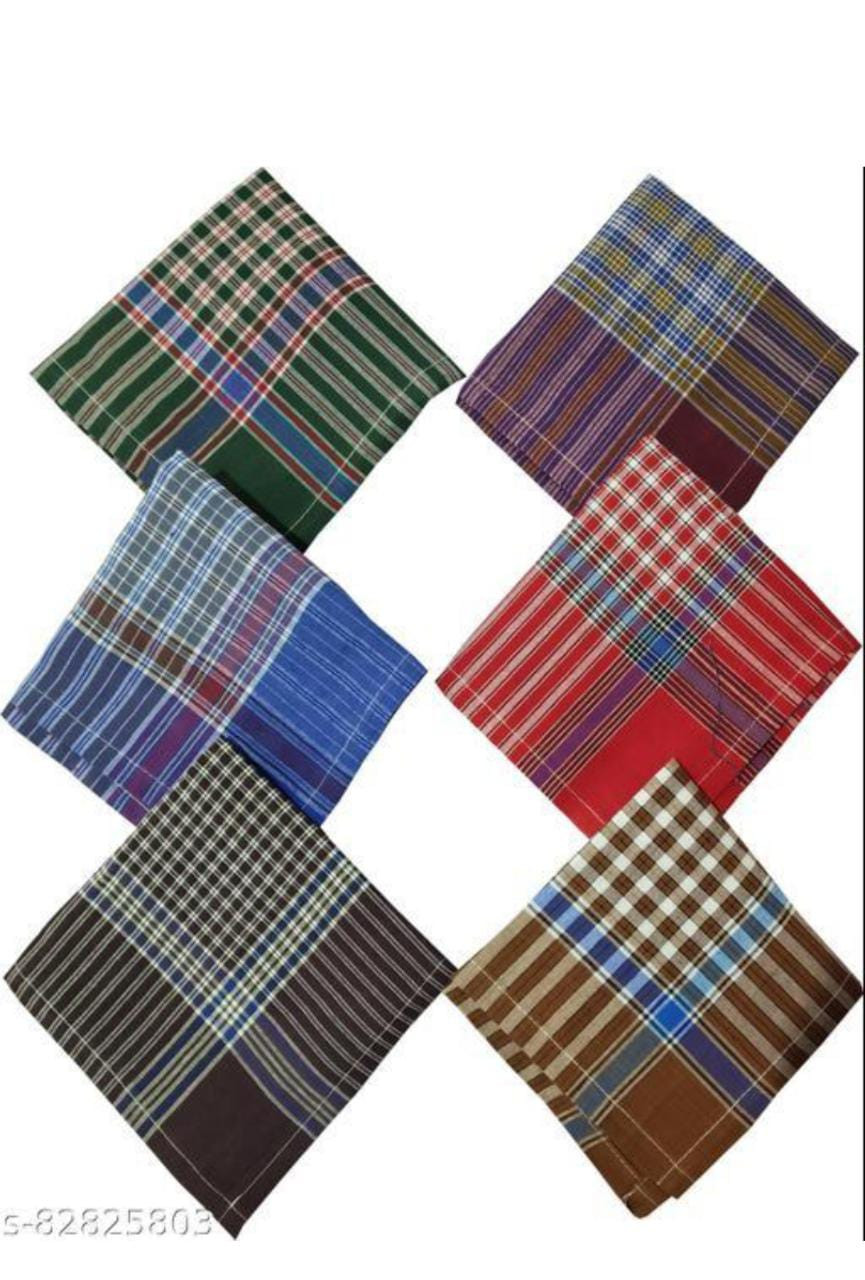 Cotton Checked Handkerchief for Men (pack of 6)