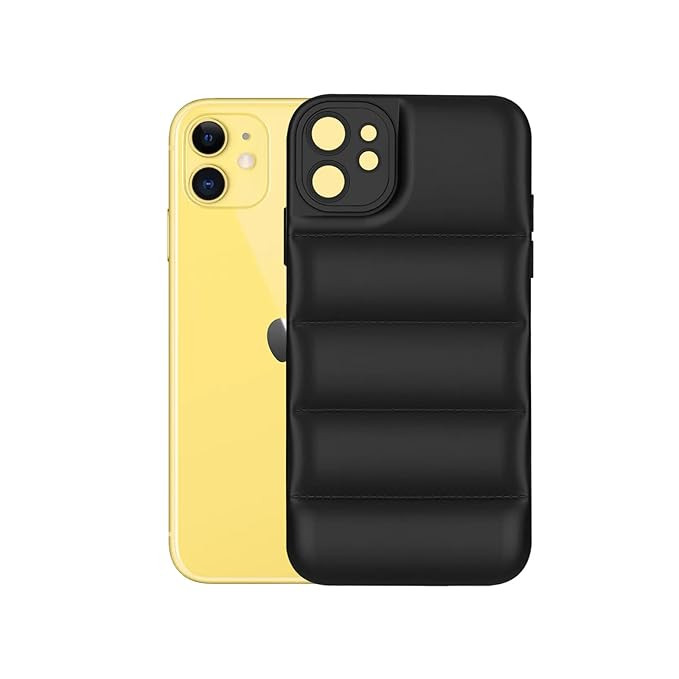 lus Puffer Case Camera Protection Soft Back Cover for Apple iPhone 11 - Black