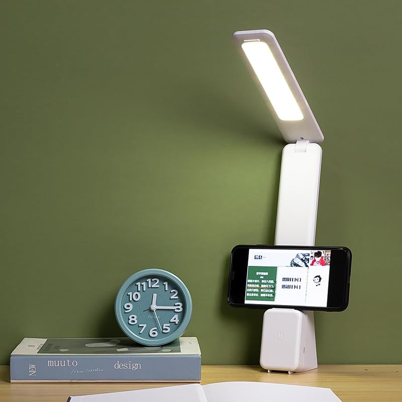 SHOPOPOYE Table Lamp for Study Led Light- Table Lamps for Study Room- for Students Rechargeable Lamp - 3 Modes, Warm Light, ABS Plastic- Night Reading (TWISTER1)