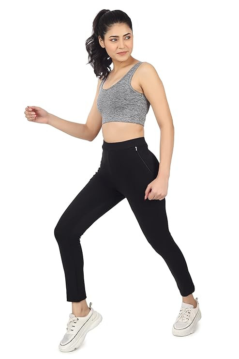 Mehrang Stretchable Yoga Pants for Women & Gym Pants for Women Workout with Mesh Insert & Side