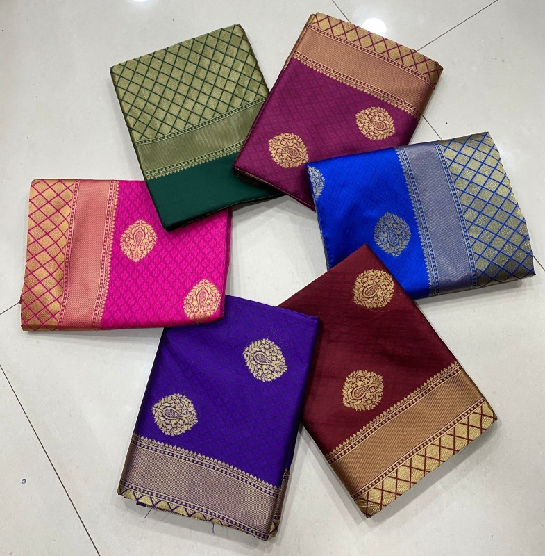 Women's Kanjivaram Soft Lichi Silk Saree