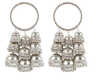 New Jhumki design silver plated White Stone Bangles