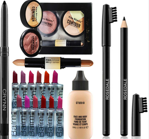 Matte Lipsticks & Kiss Beauty Highlighter, Glazed Kajal