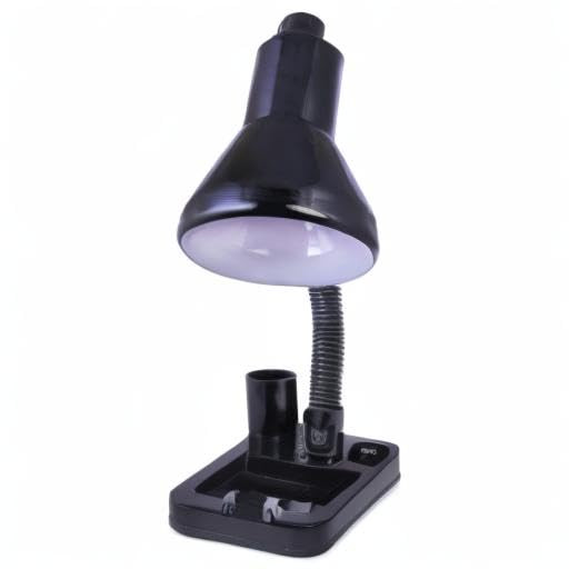 RSP Quality bit Metal 50 Watt Electric LED Table Lamp With Attach Pen Stand (Black)