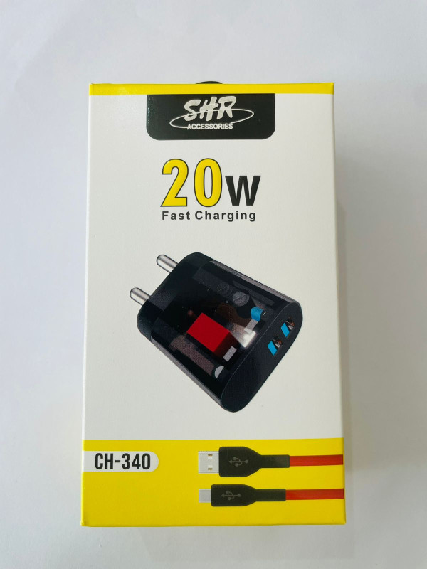 DOUBLE PORT CHARGER WITH C DATACABLE