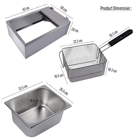 iBELL DF610M Electric Deep Fryer 6 Litre Stainless Steel 2500W with Variable Temperature Control, Silver