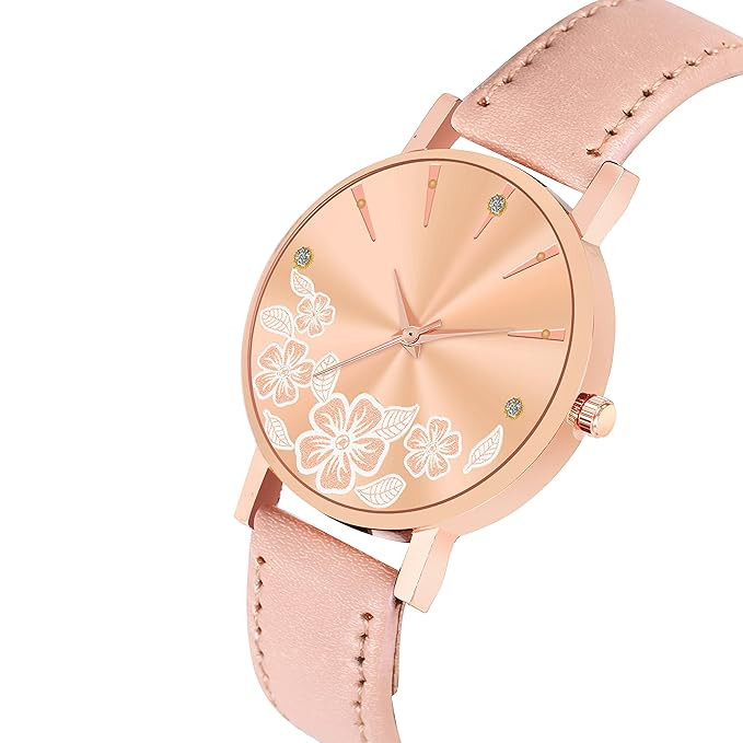 Acnos® Premium 7 Colors Dial Round Analog Watch for Girls Best Design Flower Pack of 1